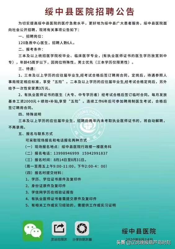 绥中最新招聘信息今日全面解析